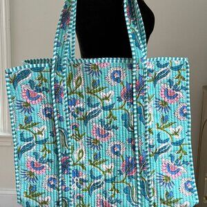 BRAND NEW Indian Handmade Quilted Shopping Tote Bag Women’s Beach Wear Bag